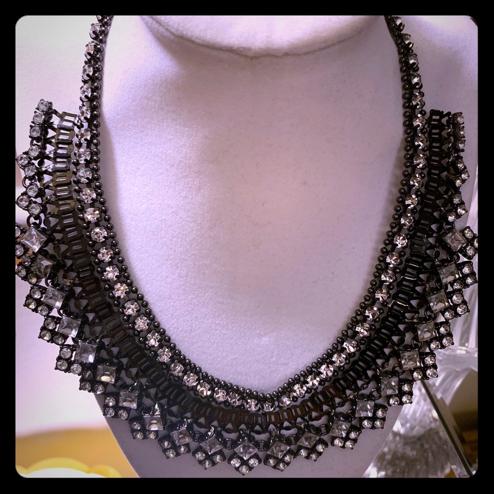 Stella & Dot PALLADIAN Silver/Black  Necklace